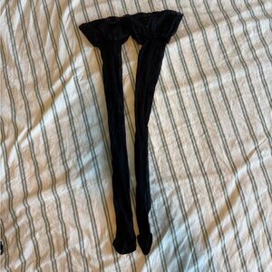 Victoria's Secret Black Lace Top Thigh Highs